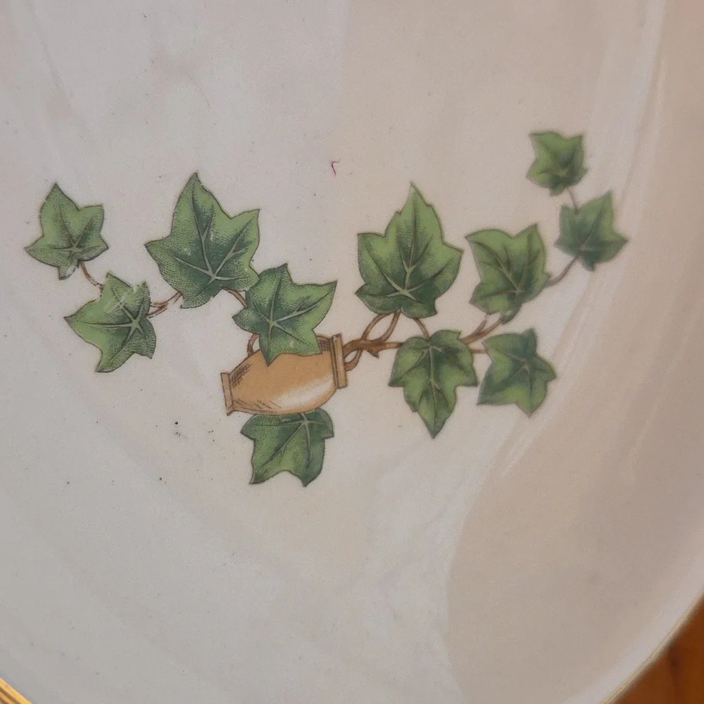 Greenbrier Green Ivy Gravy Boat & Underplate Paden City Pottery Mid-Century MCM